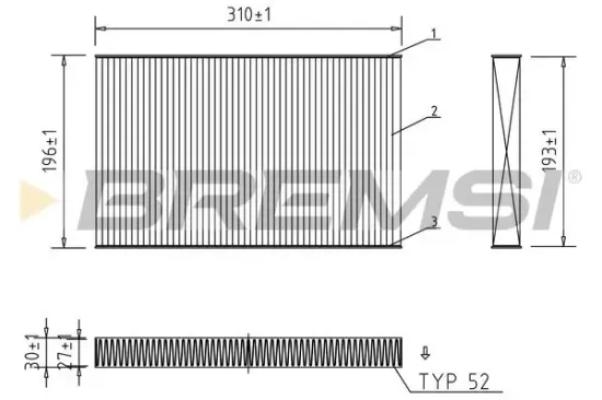 Filter, Innenraumluft BREMSI FC1549 Bild Filter, Innenraumluft BREMSI FC1549