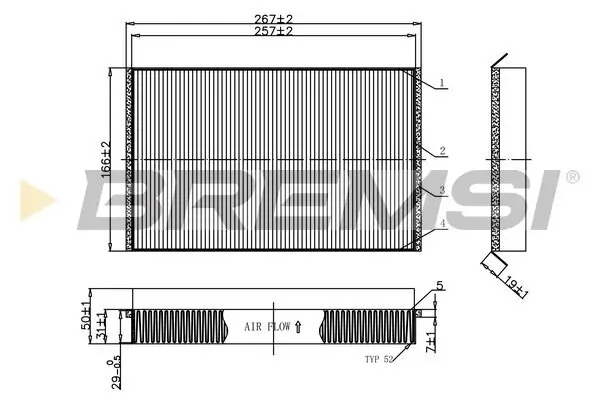 Filter, Innenraumluft BREMSI FC1553