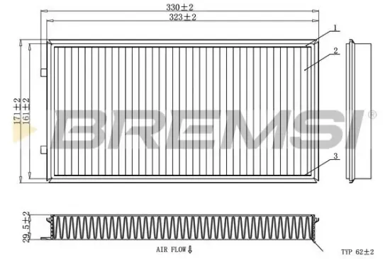 Filter, Innenraumluft BREMSI FC1913 Bild Filter, Innenraumluft BREMSI FC1913