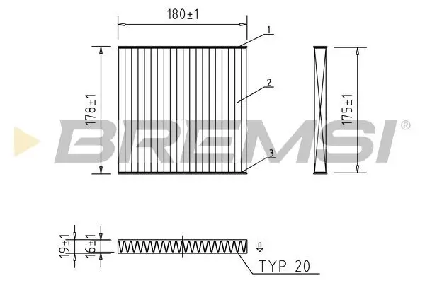 Filter, Innenraumluft BREMSI FC2519C