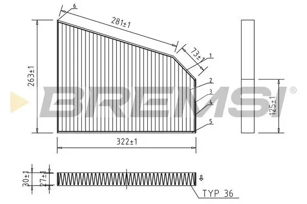 Filter, Innenraumluft BREMSI FC2530A