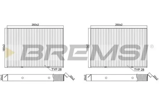 Filter, Innenraumluft BREMSI FC2541C Bild Filter, Innenraumluft BREMSI FC2541C