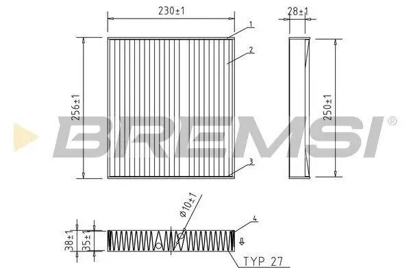 Filter, Innenraumluft BREMSI FC2553C