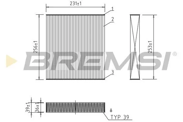 Filter, Innenraumluft BREMSI FC2562A