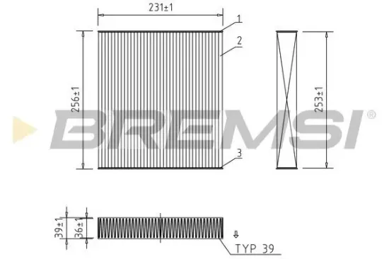 Filter, Innenraumluft BREMSI FC2562A Bild Filter, Innenraumluft BREMSI FC2562A