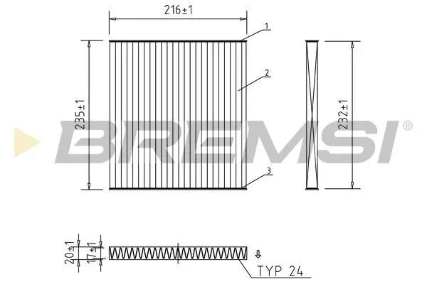 Filter, Innenraumluft BREMSI FC2569C
