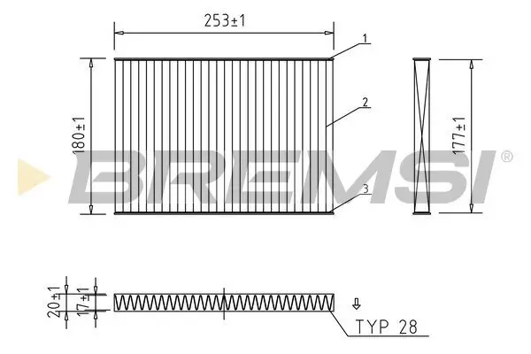 Filter, Innenraumluft BREMSI FC2587C