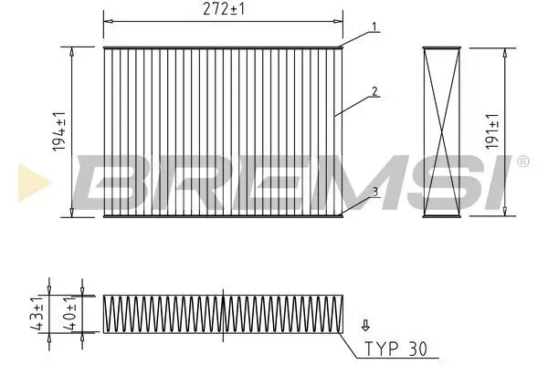 Filter, Innenraumluft BREMSI FC2588C