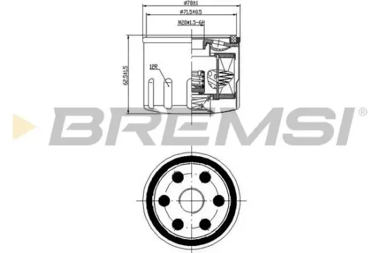 Ölfilter BREMSI FL0277 Bild Ölfilter BREMSI FL0277