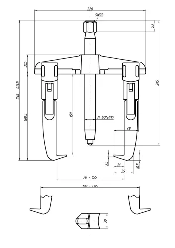 Außenabzieher GEDORE 1.07/2-E Bild Außenabzieher GEDORE 1.07/2-E