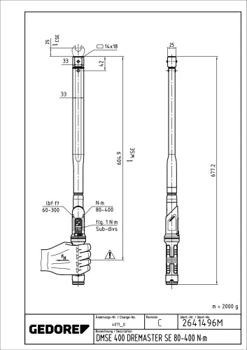 Drehmomentschlüssel GEDORE DMSE 400 Bild Drehmomentschlüssel GEDORE DMSE 400