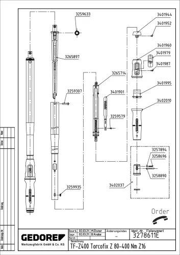 Drehmomentschlüssel GEDORE TF-Z400 Bild Drehmomentschlüssel GEDORE TF-Z400