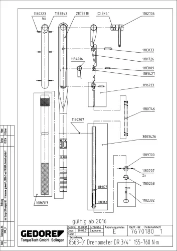 Drehmomentschlüssel GEDORE 8563-01 Bild Drehmomentschlüssel GEDORE 8563-01