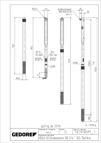 Drehmomentschlüssel GEDORE 8563-01 Bild Drehmomentschlüssel GEDORE 8563-01