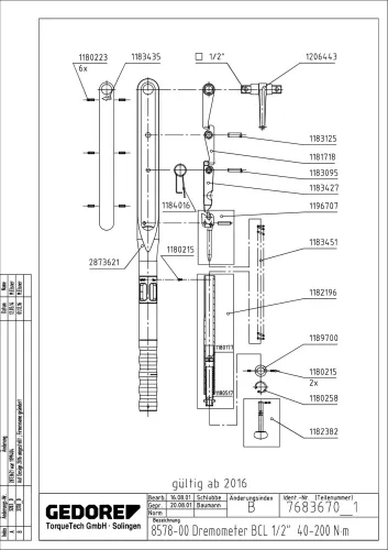 Drehmomentschlüssel GEDORE 8578-00 Bild Drehmomentschlüssel GEDORE 8578-00