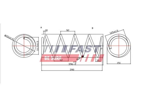 Fahrwerksfeder Vorderachse FAST FT12203 Bild Fahrwerksfeder Vorderachse FAST FT12203