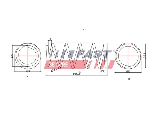 Fahrwerksfeder Vorderachse FAST FT12227 Bild Fahrwerksfeder Vorderachse FAST FT12227