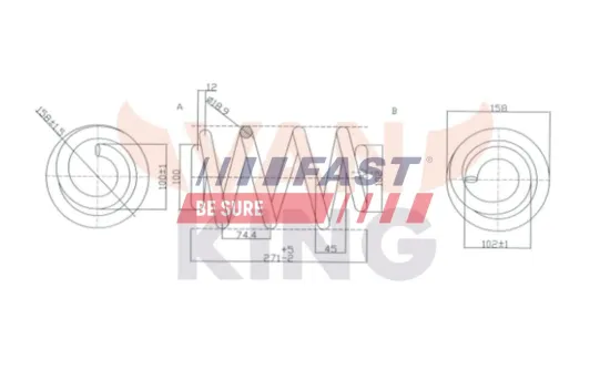 Fahrwerkssatz, Federn Vorderachse FAST FT12282K Bild Fahrwerkssatz, Federn Vorderachse FAST FT12282K