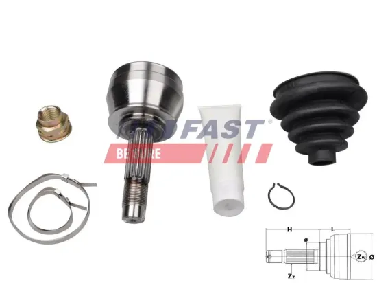 Gelenksatz, Antriebswelle radseitig FAST FT25076K Bild Gelenksatz, Antriebswelle radseitig FAST FT25076K