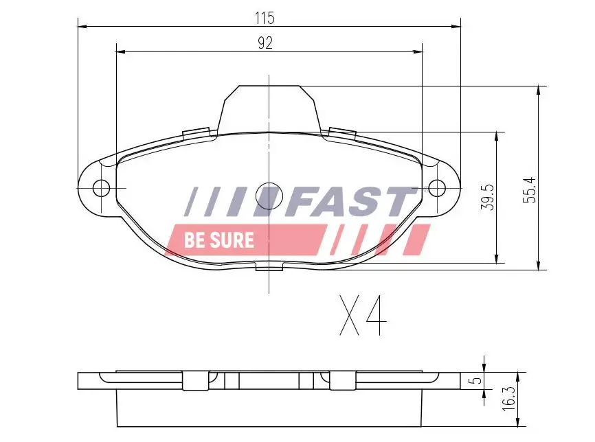Bremsbelagsatz, Scheibenbremse Vorderachse FAST FT29005