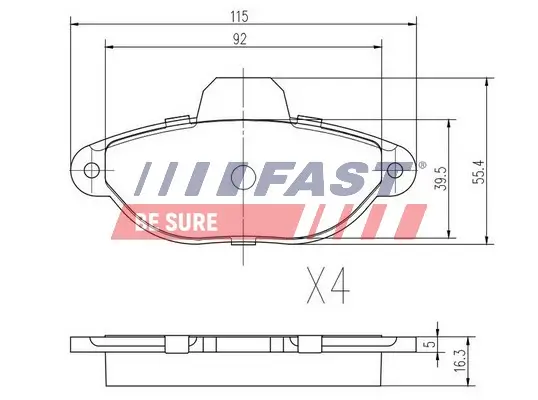 Bremsbelagsatz, Scheibenbremse FAST FT29005