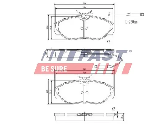 Bremsbelagsatz, Scheibenbremse FAST FT29007HD