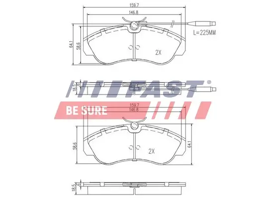 Bremsbelagsatz, Scheibenbremse FAST FT29012