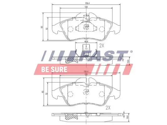 Bremsbelagsatz, Scheibenbremse Vorderachse FAST FT29016 Bild Bremsbelagsatz, Scheibenbremse Vorderachse FAST FT29016