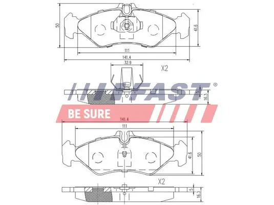 Bremsbelagsatz, Scheibenbremse Hinterachse FAST FT29017 Bild Bremsbelagsatz, Scheibenbremse Hinterachse FAST FT29017