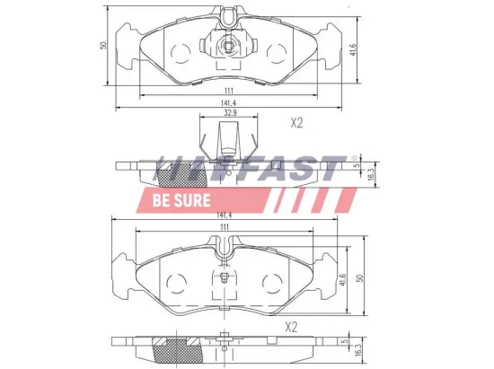 Bremsbelagsatz, Scheibenbremse Hinterachse FAST FT29017 Bild Bremsbelagsatz, Scheibenbremse Hinterachse FAST FT29017