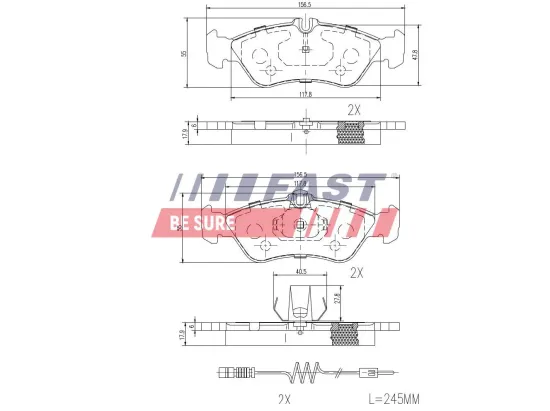 Bremsbelagsatz, Scheibenbremse Hinterachse FAST FT29018 Bild Bremsbelagsatz, Scheibenbremse Hinterachse FAST FT29018