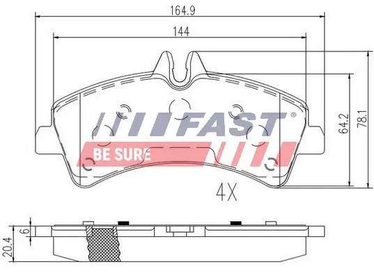 Bremsbelagsatz, Scheibenbremse FAST FT29023