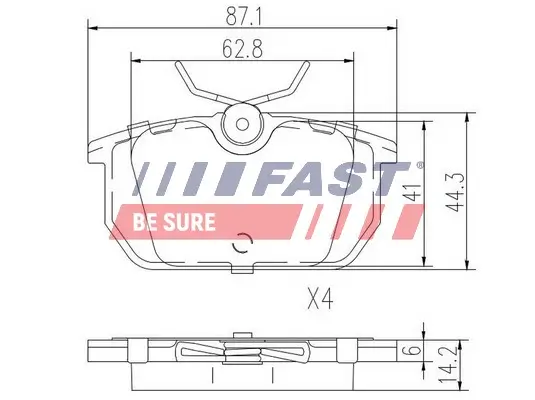 Bremsbelagsatz, Scheibenbremse Hinterachse FAST FT29035