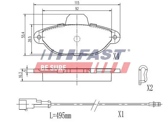 Bremsbelagsatz, Scheibenbremse FAST FT29051