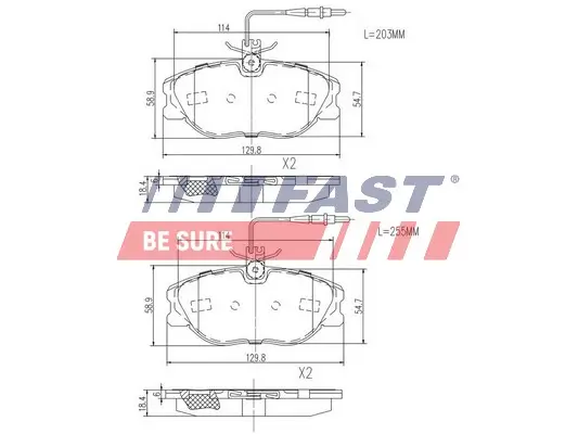 Bremsbelagsatz, Scheibenbremse FAST FT29054