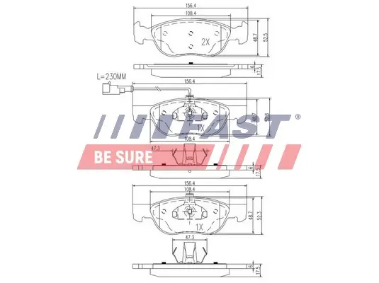 Bremsbelagsatz, Scheibenbremse Vorderachse FAST FT29059 Bild Bremsbelagsatz, Scheibenbremse Vorderachse FAST FT29059