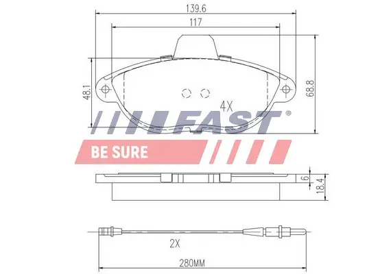 Bremsbelagsatz, Scheibenbremse FAST FT29067