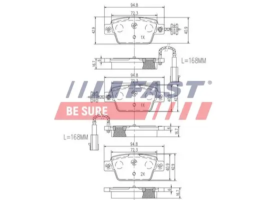 Bremsbelagsatz, Scheibenbremse FAST FT29082 Bild Bremsbelagsatz, Scheibenbremse FAST FT29082