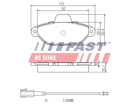 Bremsbelagsatz, Scheibenbremse Vorderachse FAST FT29084 Bild Bremsbelagsatz, Scheibenbremse Vorderachse FAST FT29084