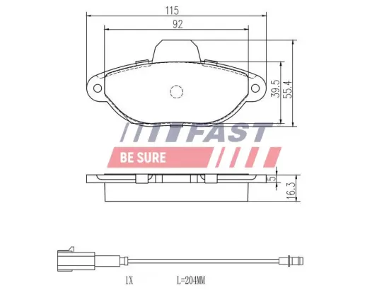 Bremsbelagsatz, Scheibenbremse Vorderachse FAST FT29084 Bild Bremsbelagsatz, Scheibenbremse Vorderachse FAST FT29084