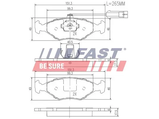 Bremsbelagsatz, Scheibenbremse Vorderachse FAST FT29086 Bild Bremsbelagsatz, Scheibenbremse Vorderachse FAST FT29086
