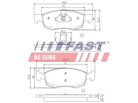 Bremsbelagsatz, Scheibenbremse FAST FT29102 Bild Bremsbelagsatz, Scheibenbremse FAST FT29102