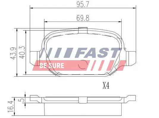 Bremsbelagsatz, Scheibenbremse FAST FT29104 Bild Bremsbelagsatz, Scheibenbremse FAST FT29104