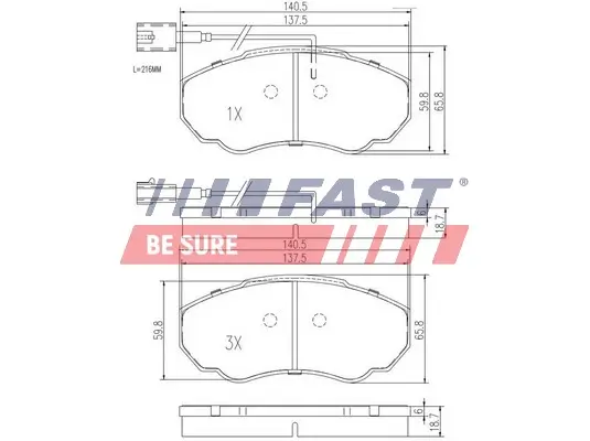 Bremsbelagsatz, Scheibenbremse FAST FT29107