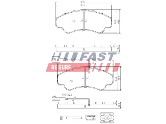 Bremsbelagsatz, Scheibenbremse Vorderachse FAST FT29108 Bild Bremsbelagsatz, Scheibenbremse Vorderachse FAST FT29108