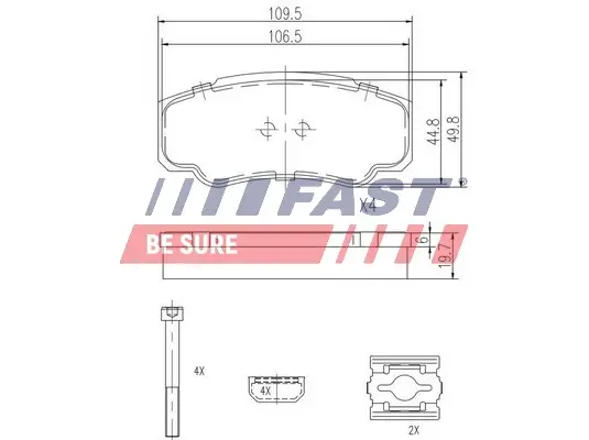 Bremsbelagsatz, Scheibenbremse FAST FT29109