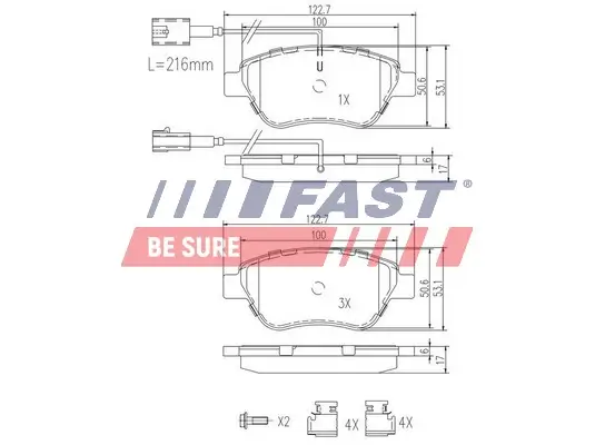 Bremsbelagsatz, Scheibenbremse FAST FT29112