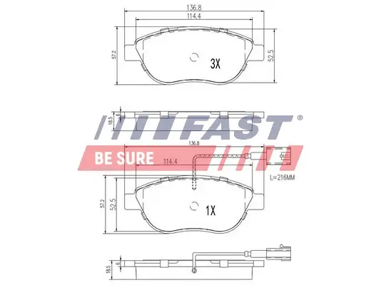 Bremsbelagsatz, Scheibenbremse FAST FT29113