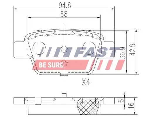 Bremsbelagsatz, Scheibenbremse FAST FT29115