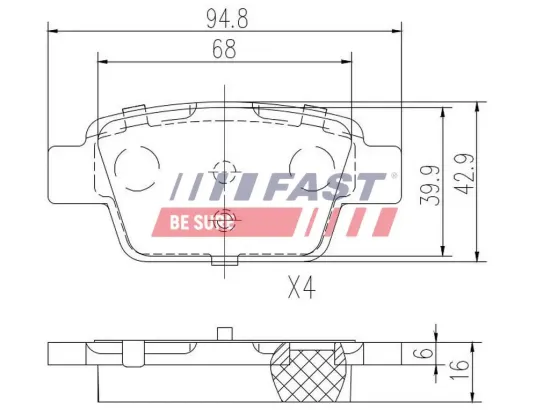 Bremsbelagsatz, Scheibenbremse Hinterachse FAST FT29115 Bild Bremsbelagsatz, Scheibenbremse Hinterachse FAST FT29115